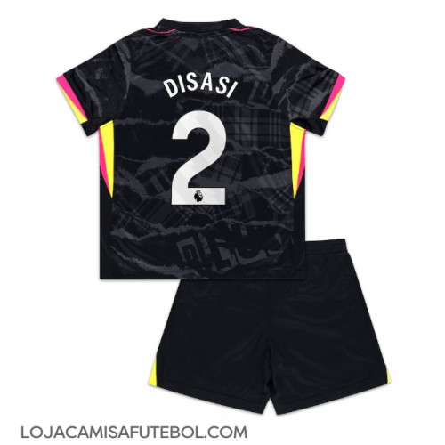 Camisa de Futebol Chelsea Axel Disasi #2 Equipamento Alternativo Infantil 2024-25 Manga Curta (+ Calças curtas)